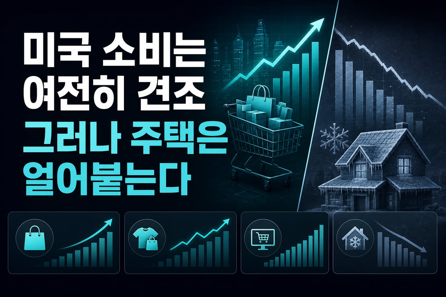 미국 소비는 여전히 견조, 그러나 주택은 얼어붙는다