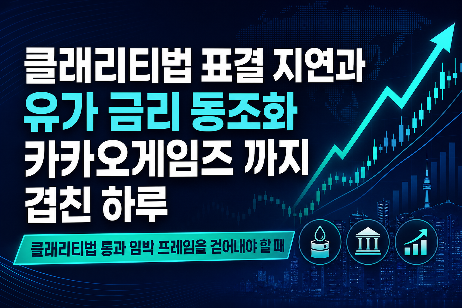 클래리티법 표결 지연과 유가·금리 동조화, 카카오게임즈 M&A까지 겹친 하루