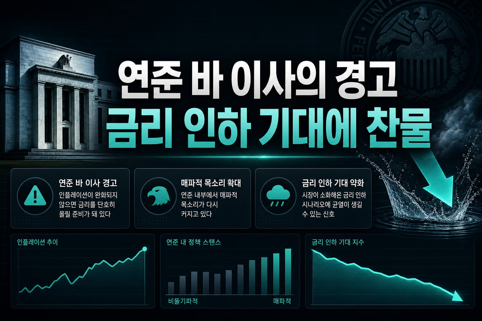 연준 바 이사의 경고, 금리 인하 기대에 찬물