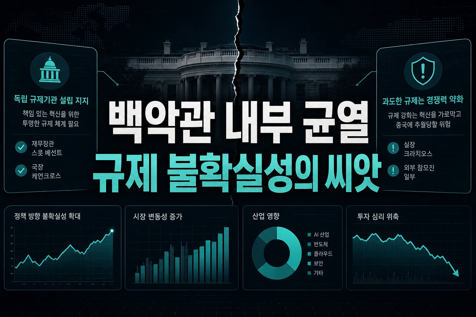 백악관 내부 균열, 규제 불확실성의 씨앗