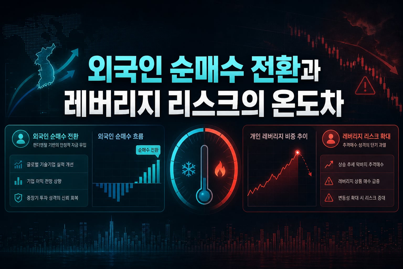 외국인 순매수 전환과 레버리지 리스크의 온도차
