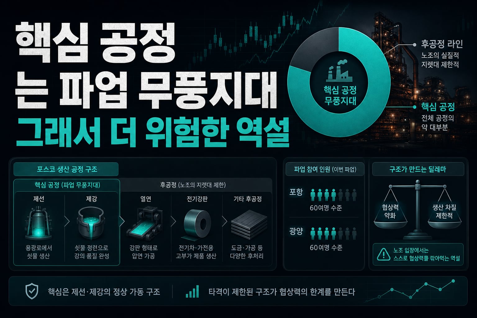 핵심 공정 70%는 파업 무풍지대, 그래서 더 위험한 역설