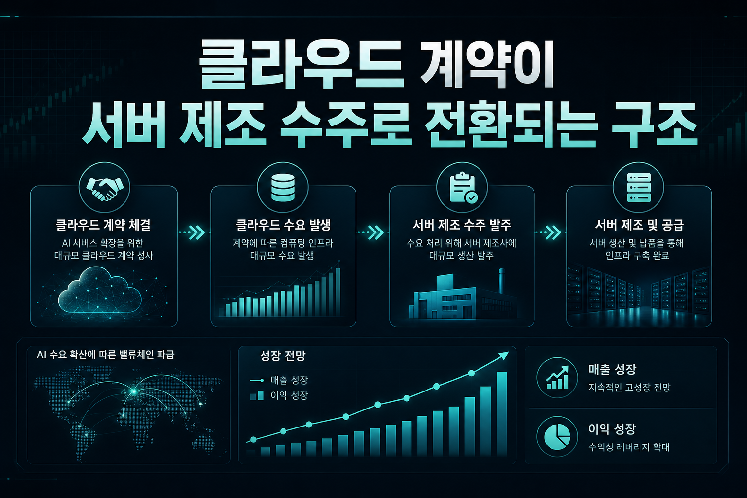 클라우드 계약이 서버 제조 수주로 전환되는 구조