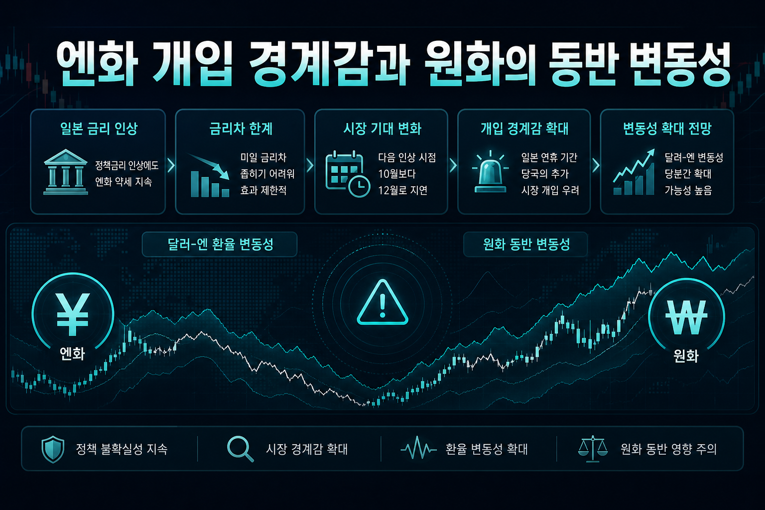 엔화 개입 경계감과 원화의 동반 변동성