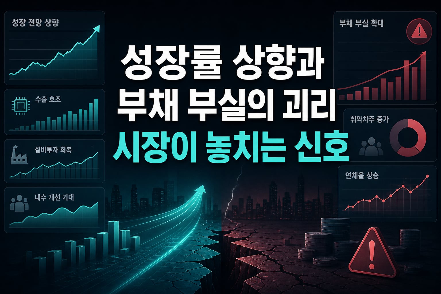 성장률 상향과 부채 부실의 괴리, 시장이 놓치는 신호