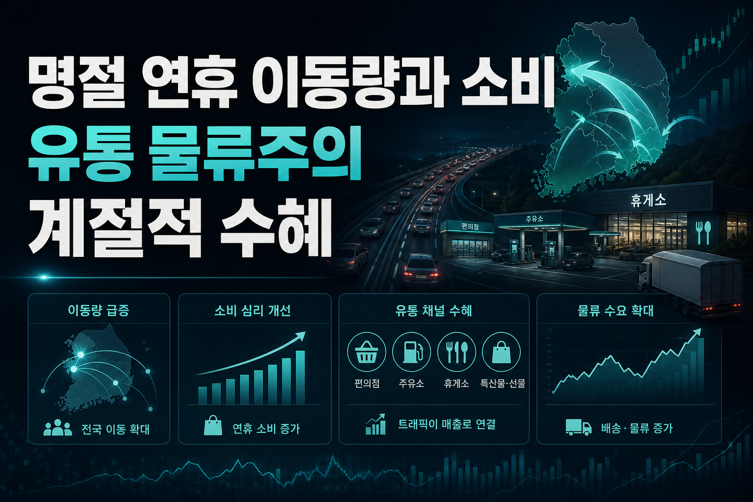 명절 연휴 이동량과 소비, 유통·물류주의 계절적 수혜