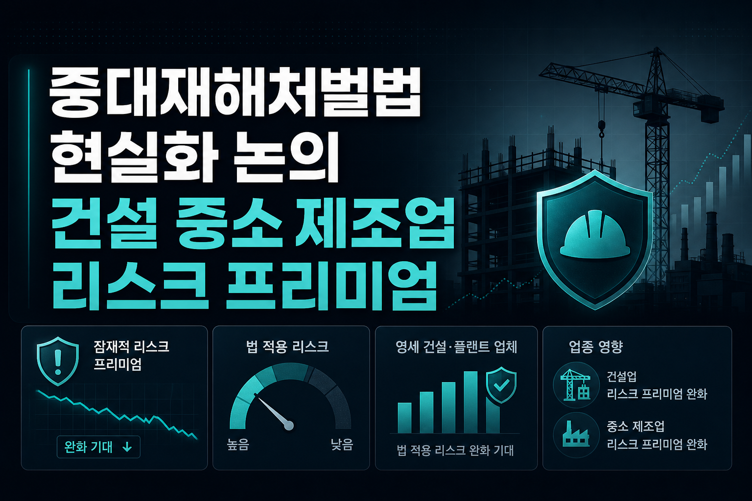 중대재해처벌법 현실화 논의, 건설·중소 제조업 리스크 프리미엄