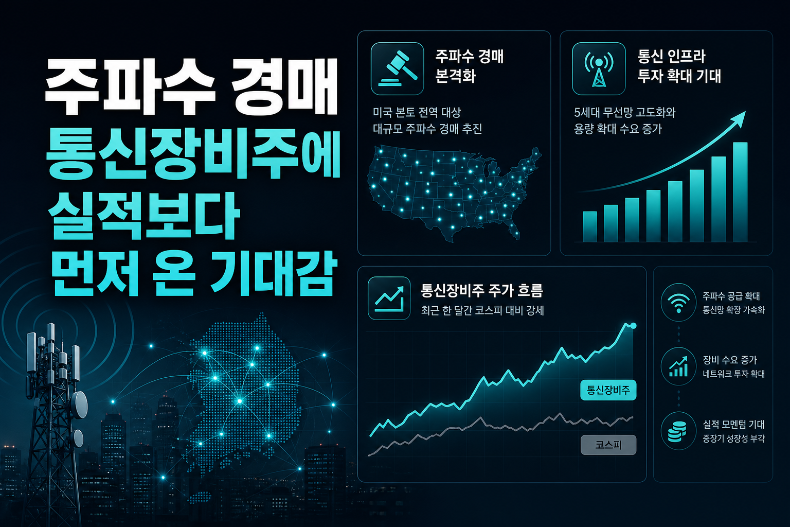 美 주파수 경매, 통신장비주에 실적보다 먼저 온 기대감