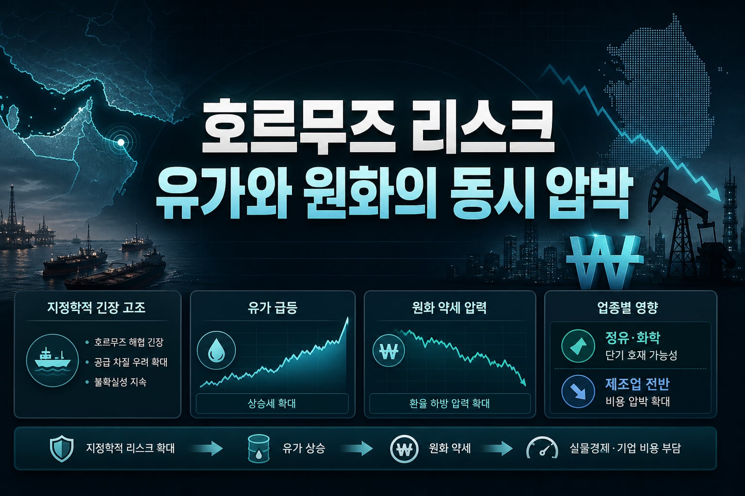 호르무즈 리스크, 유가와 원화의 동시 압박
