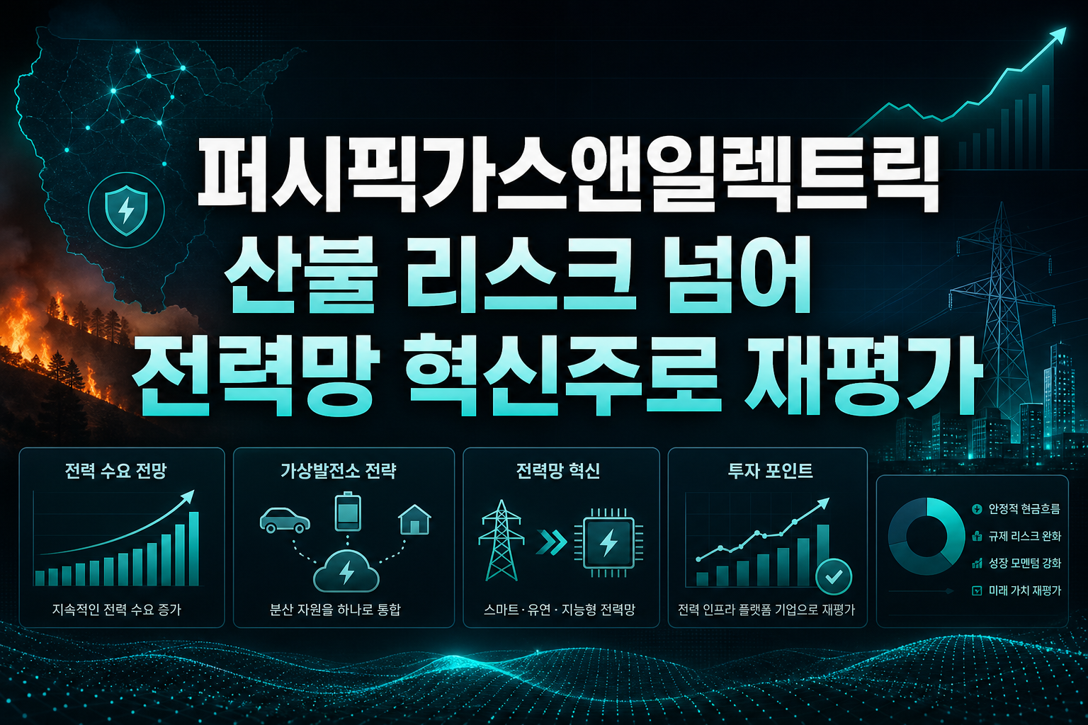 퍼시픽가스앤일렉트릭, 산불 리스크 넘어 전력망 혁신주로 재평가