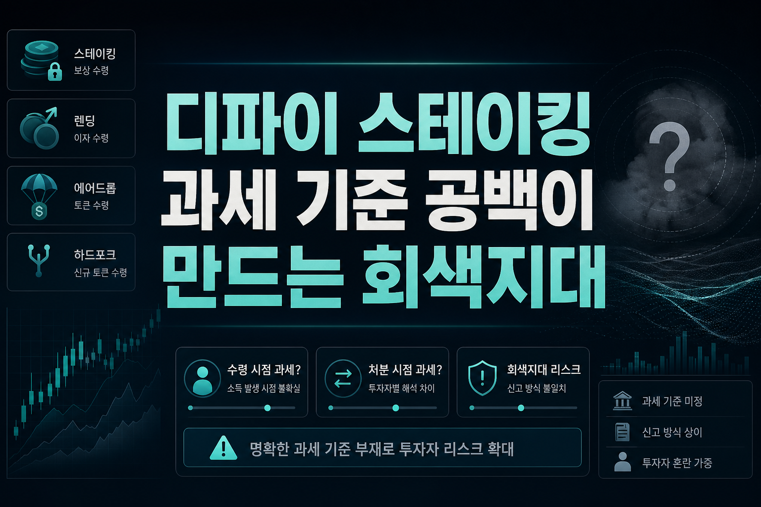 디파이·스테이킹 과세 기준 공백이 만드는 회색지대