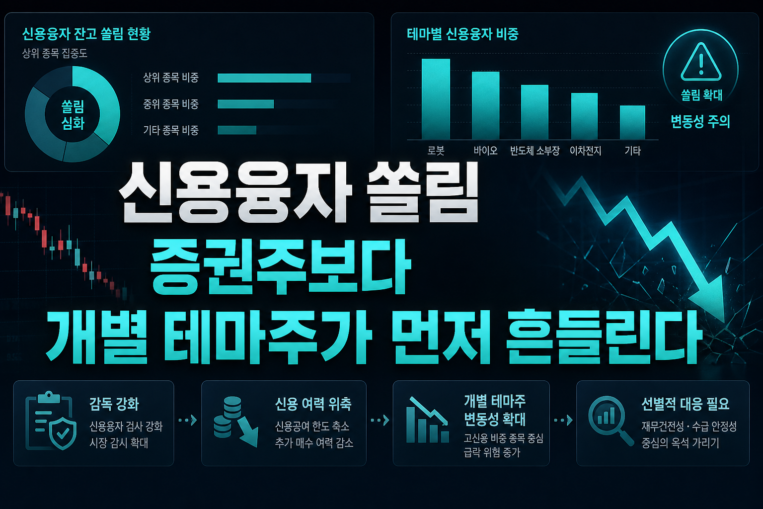 신용융자 쏠림, 증권주보다 개별 테마주가 먼저 흔들린다