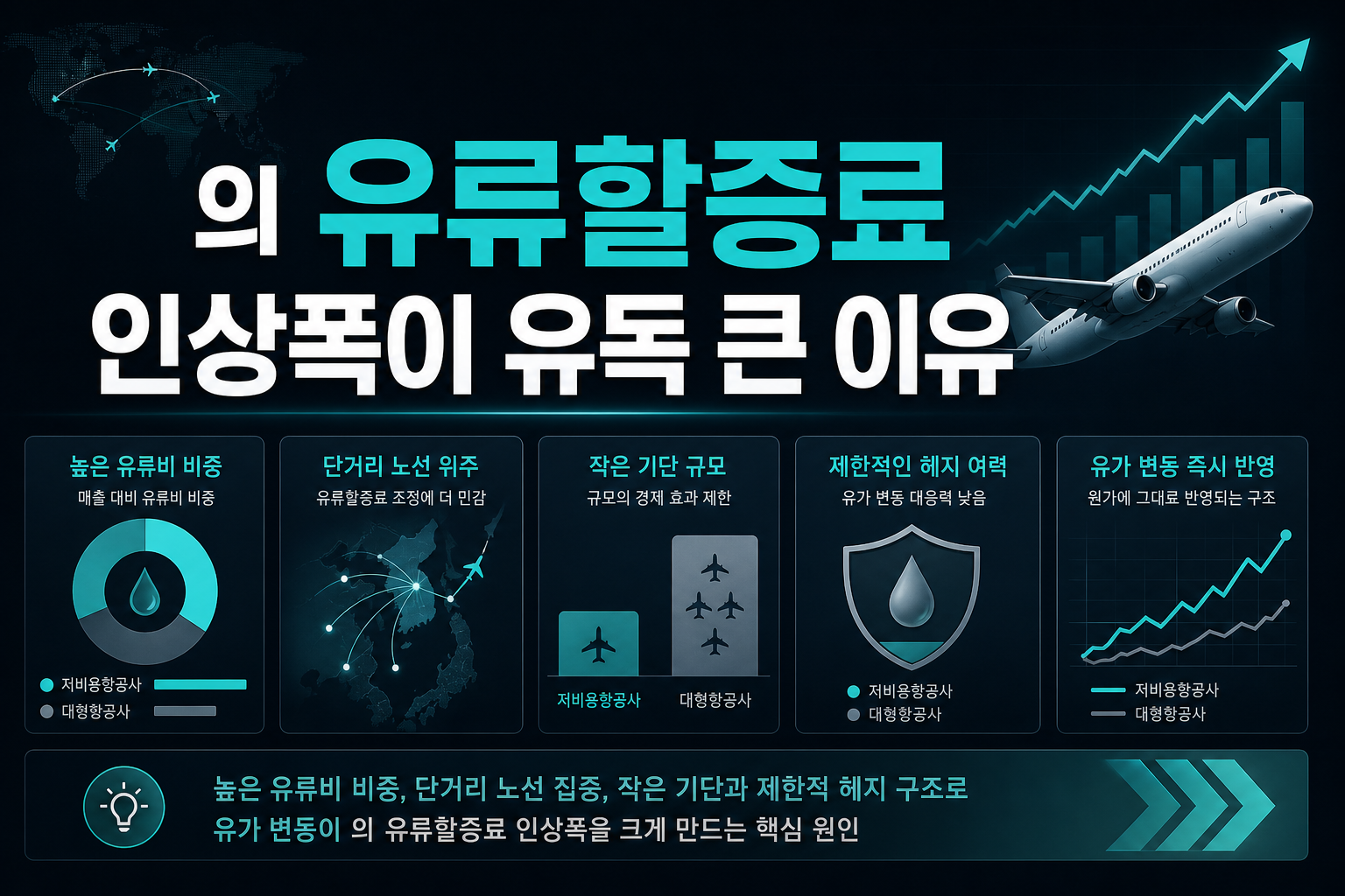 LCC의 유류할증료 인상폭이 유독 큰 이유
