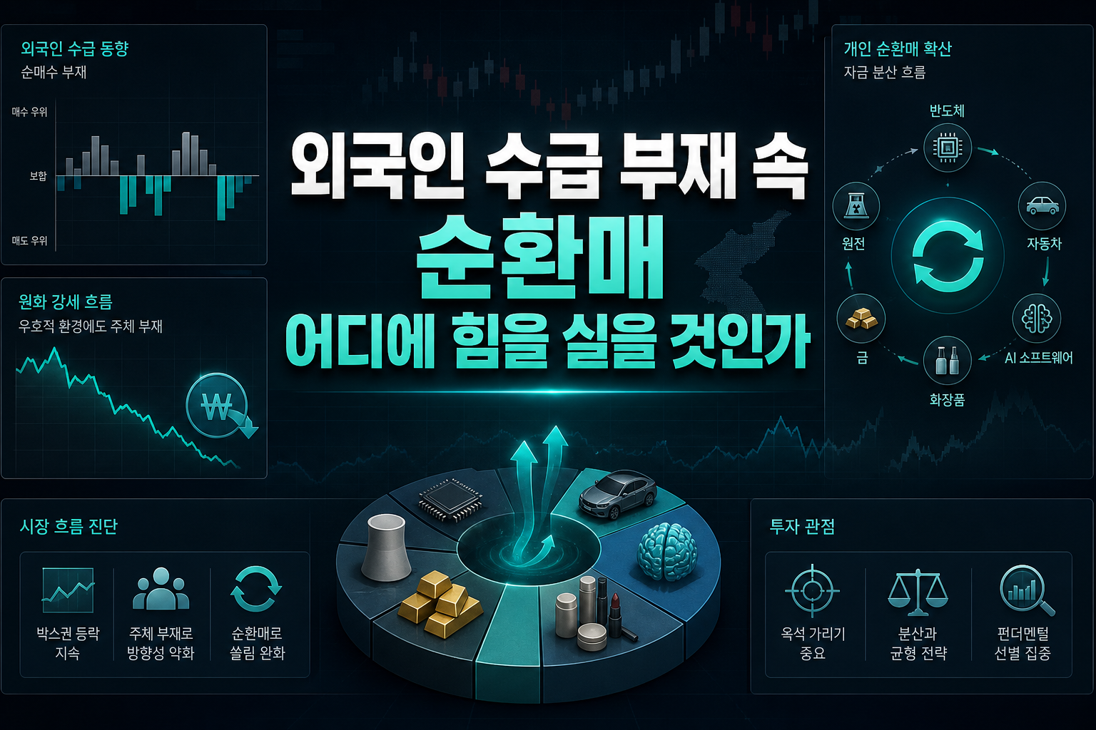 외국인 수급 부재 속 순환매, 어디에 힘을 실을 것인가