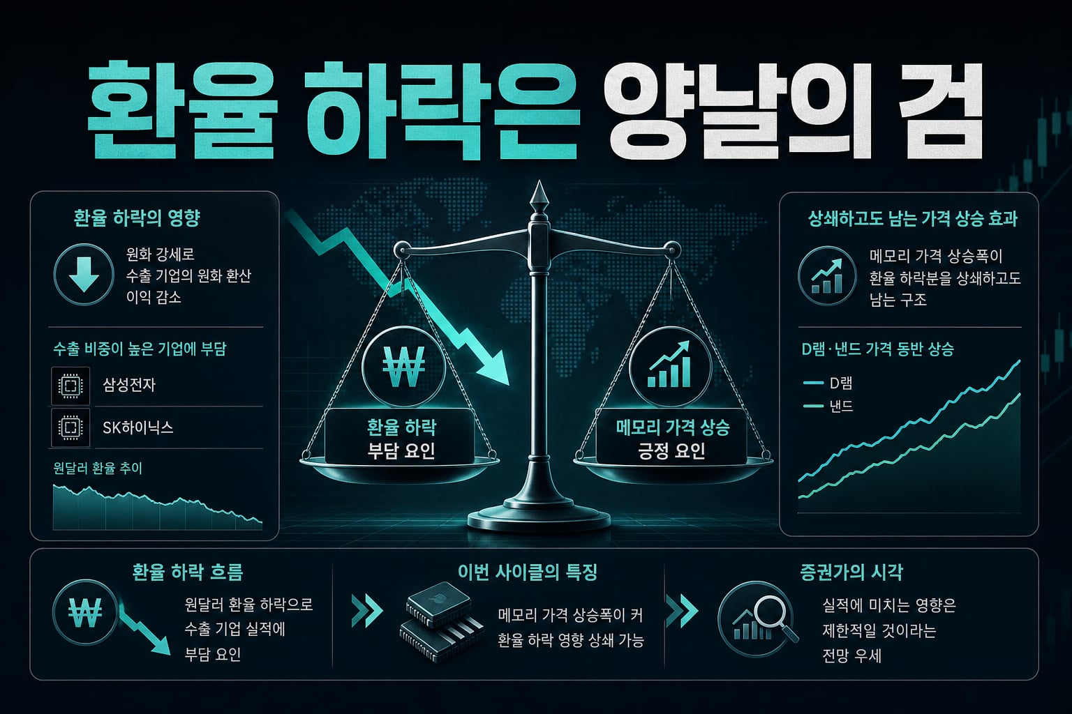 환율 하락은 양날의 검