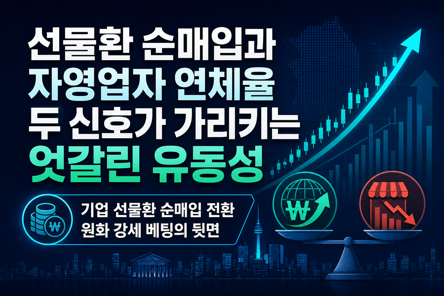 선물환 순매입과 자영업자 연체율 12.7%, 두 신호가 가리키는 엇갈린 유동성