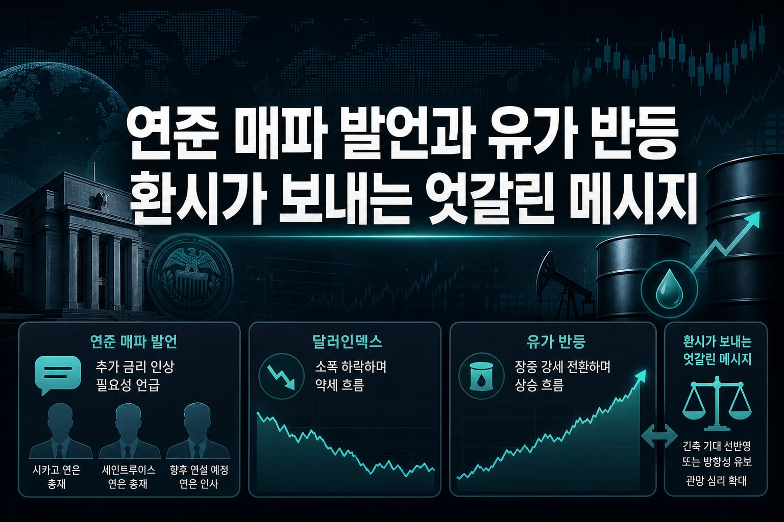 연준 매파 발언과 유가 반등, 환시가 보내는 엇갈린 메시지