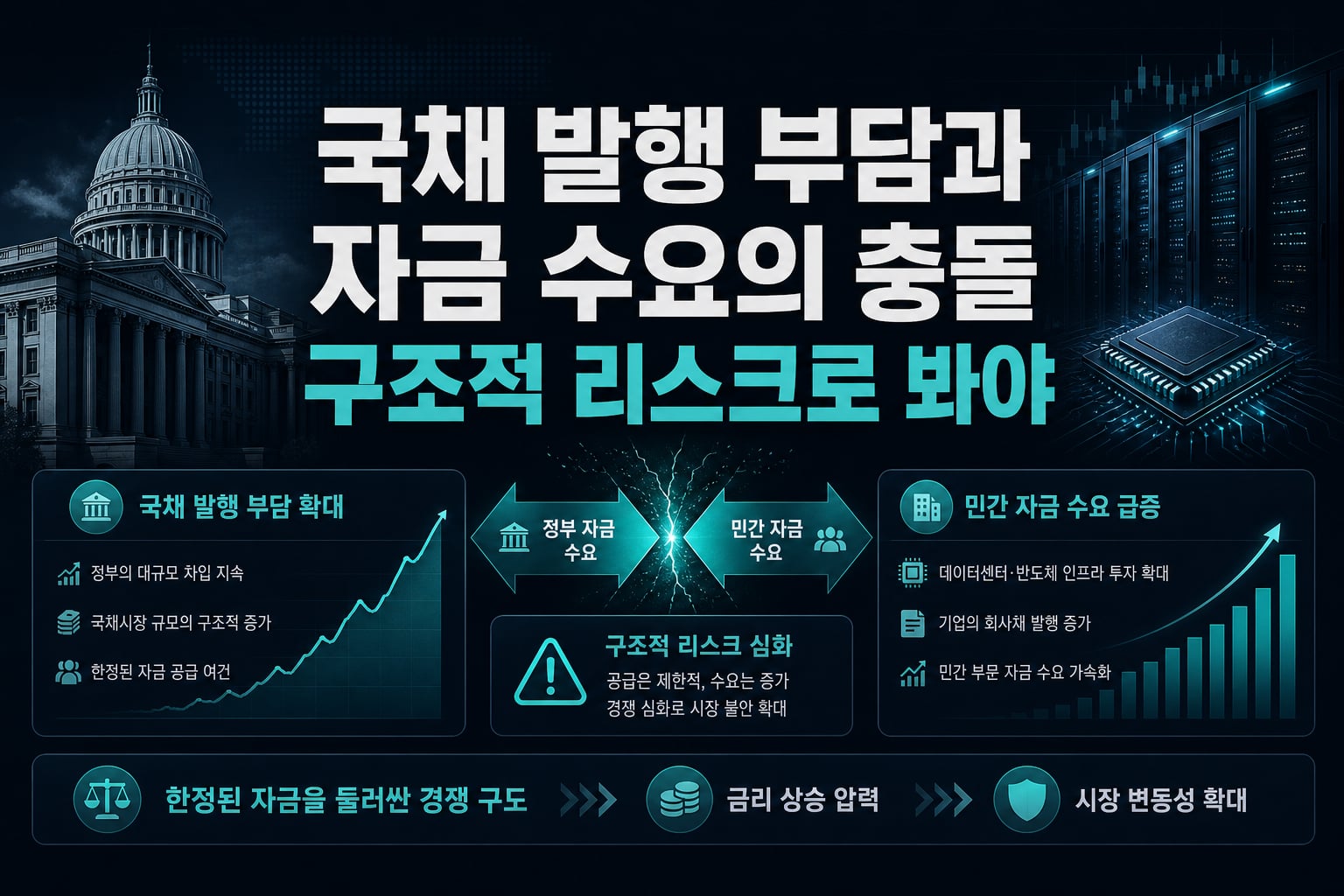 국채 발행 부담과 AI 자금 수요의 충돌, 구조적 리스크로 봐야