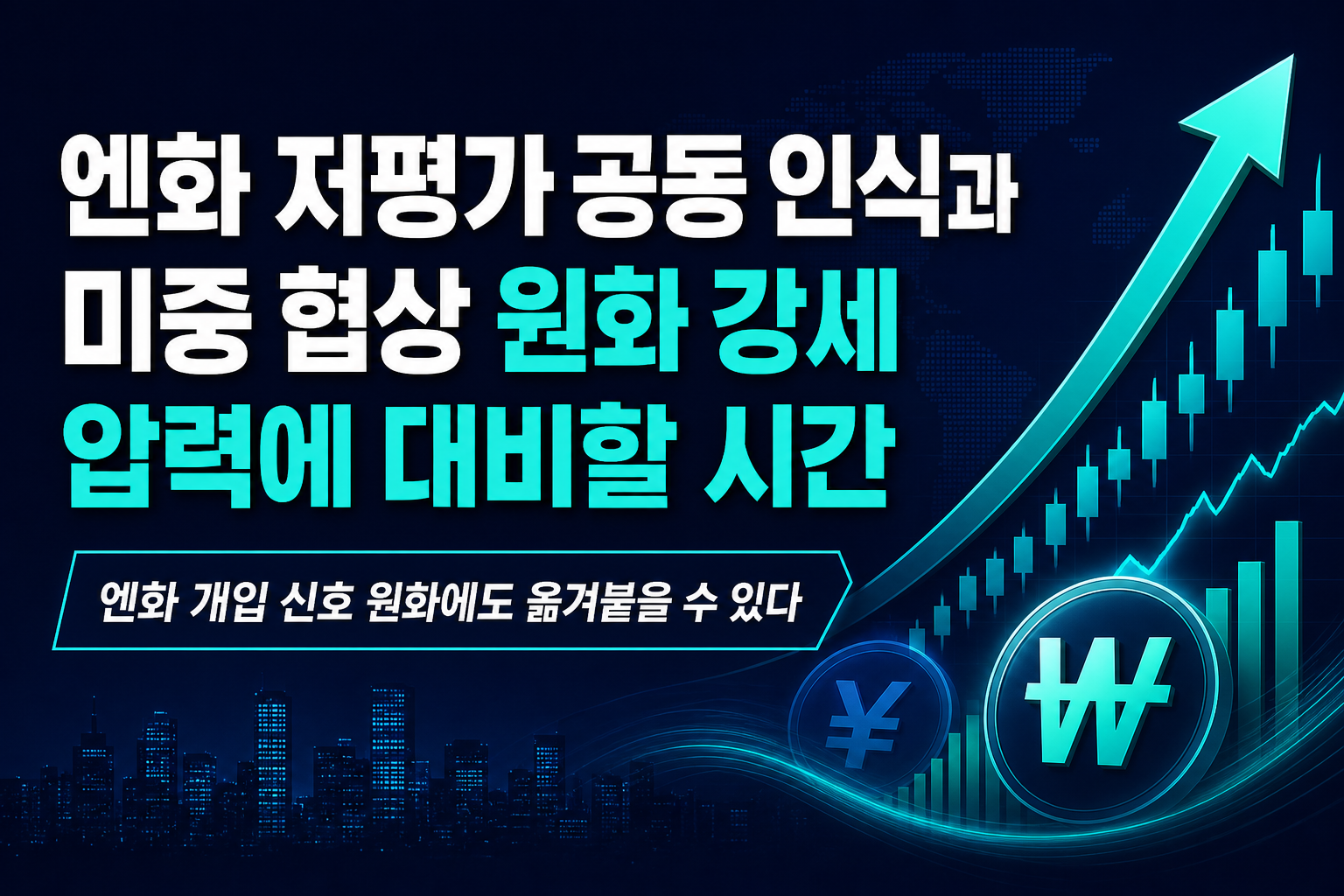엔화 저평가 공동 인식과 미중 협상, 원화 강세 압력에 대비할 시간