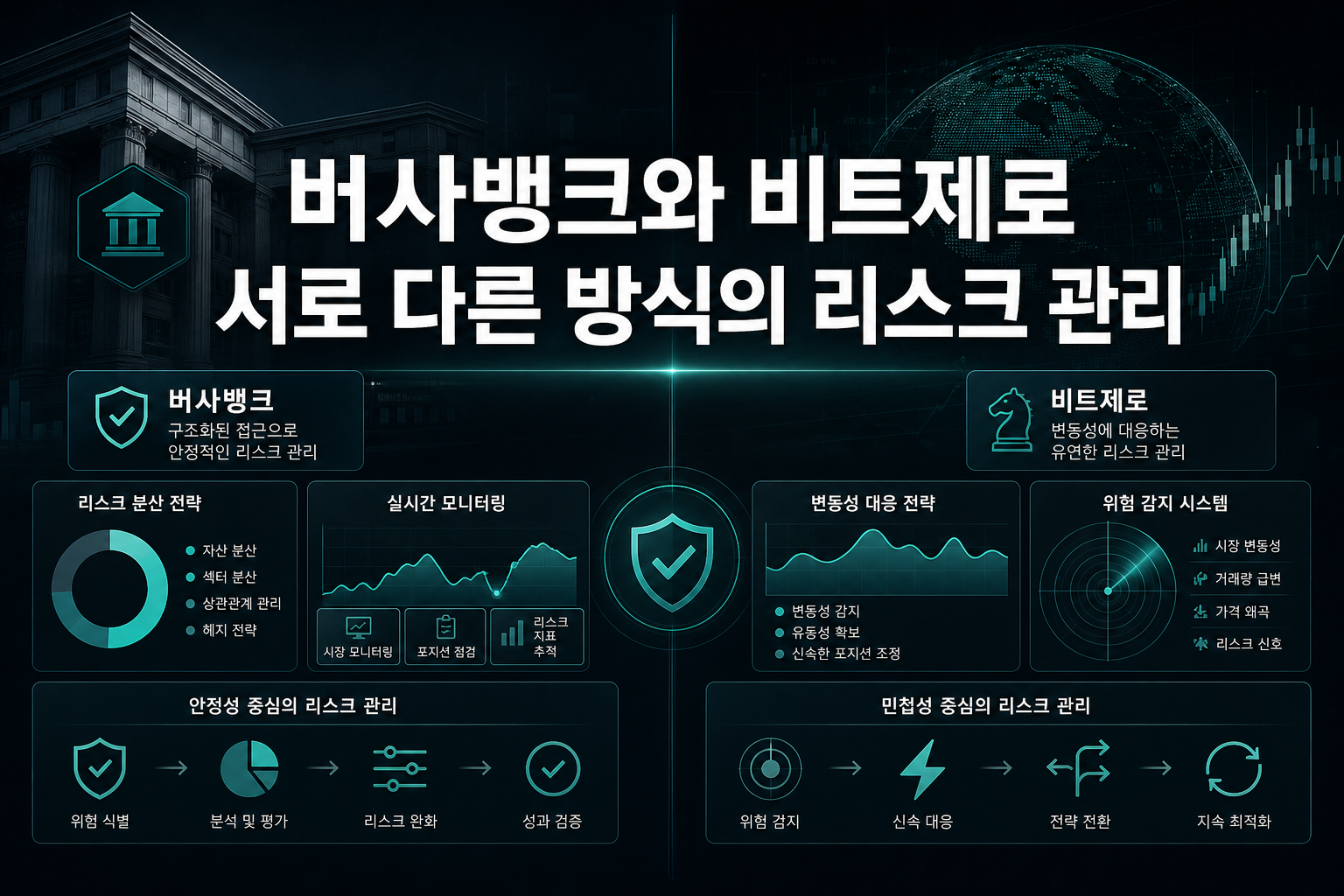 버사뱅크와 비트제로, 서로 다른 방식의 리스크 관리