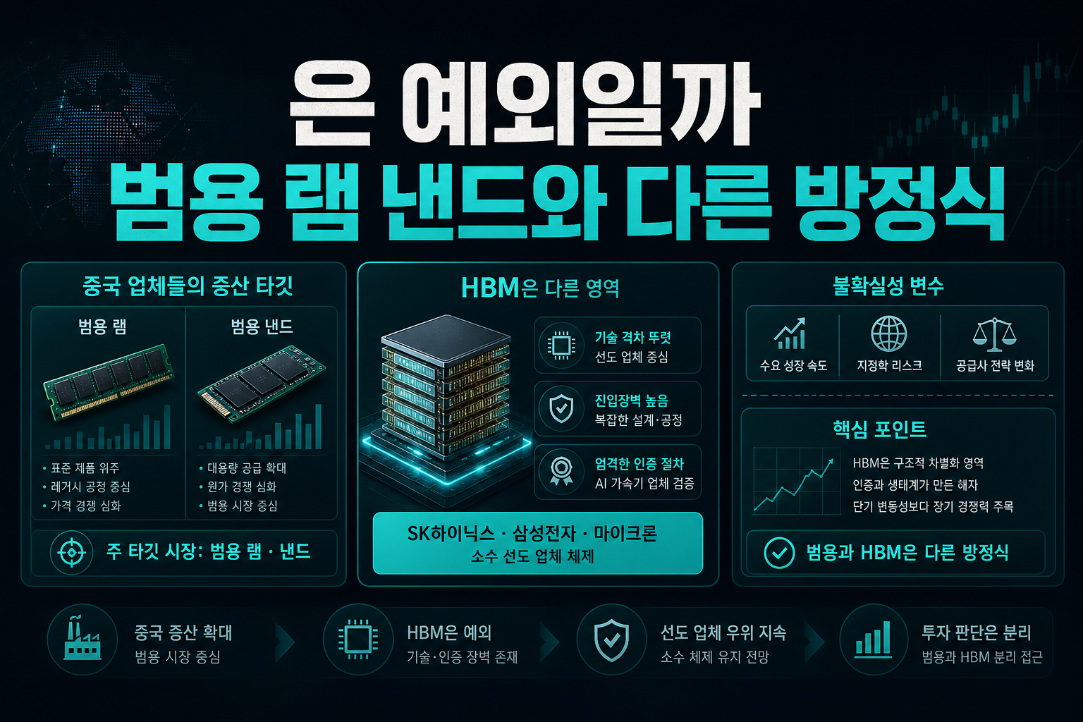 HBM은 예외일까, 범용 D램·낸드와 다른 방정식