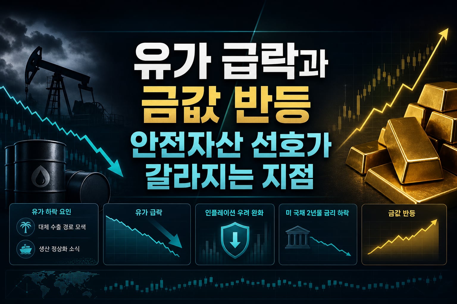 유가 급락과 금값 반등, 안전자산 선호가 갈라지는 지점