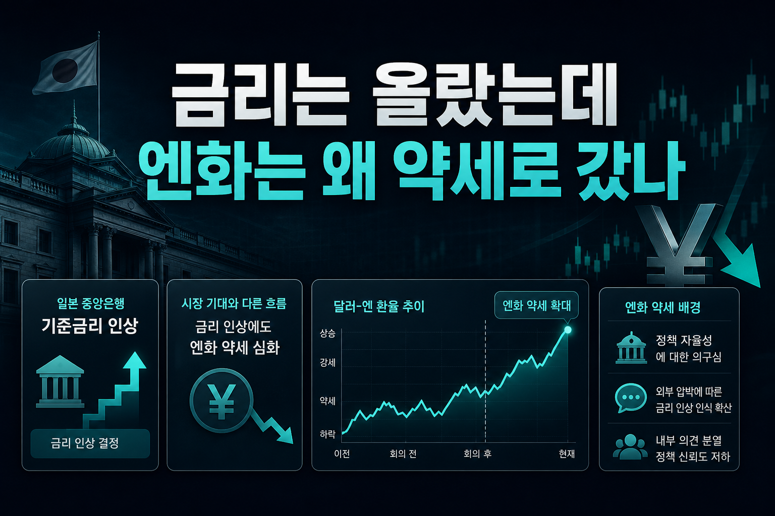 금리는 올랐는데 엔화는 왜 약세로 갔나