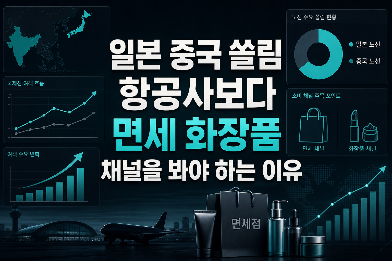 일본·중국 쏠림, 항공사보다 면세·화장품 채널을 봐야 하는 이유
