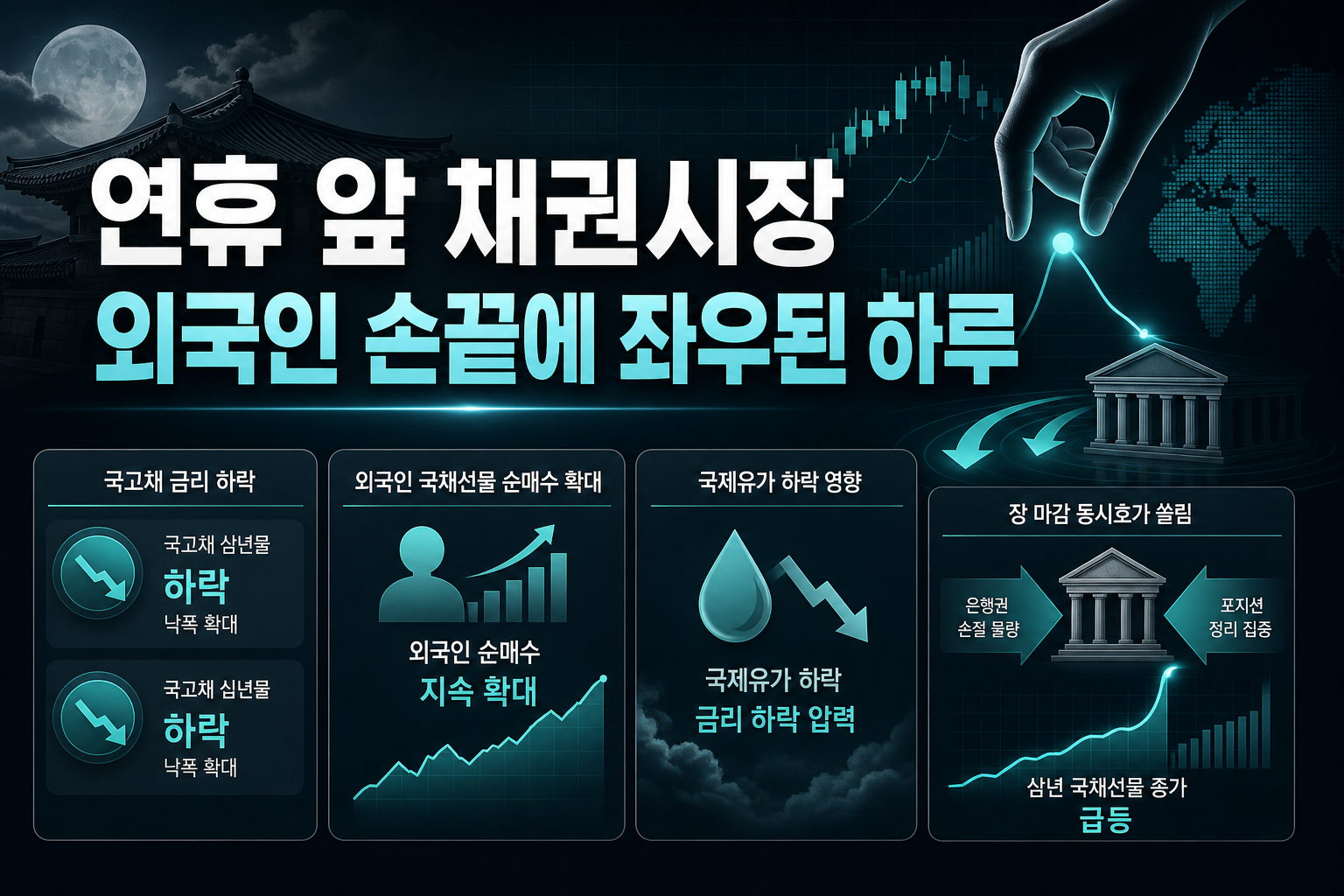 연휴 앞 채권시장, 외국인 손끝에 좌우된 하루