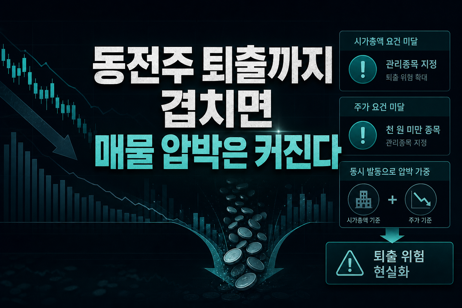 동전주 퇴출까지 겹치면 매물 압박은 커진다