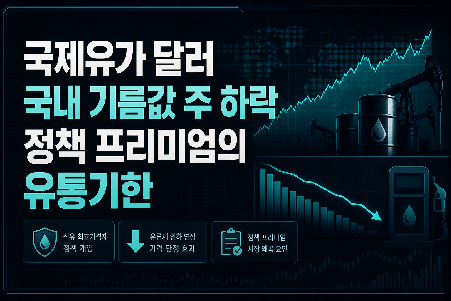 국제유가 126달러 vs 국내 기름값 18주 하락, 정책 프리미엄의 유통기한