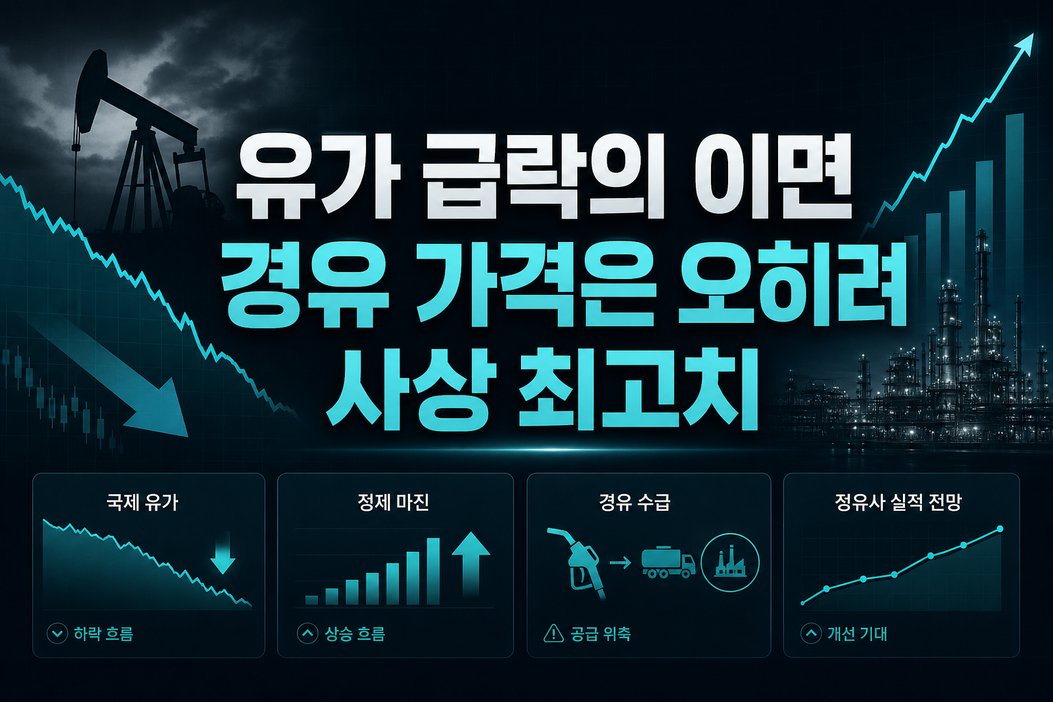 유가 급락의 이면, 경유 가격은 오히려 사상 최고치