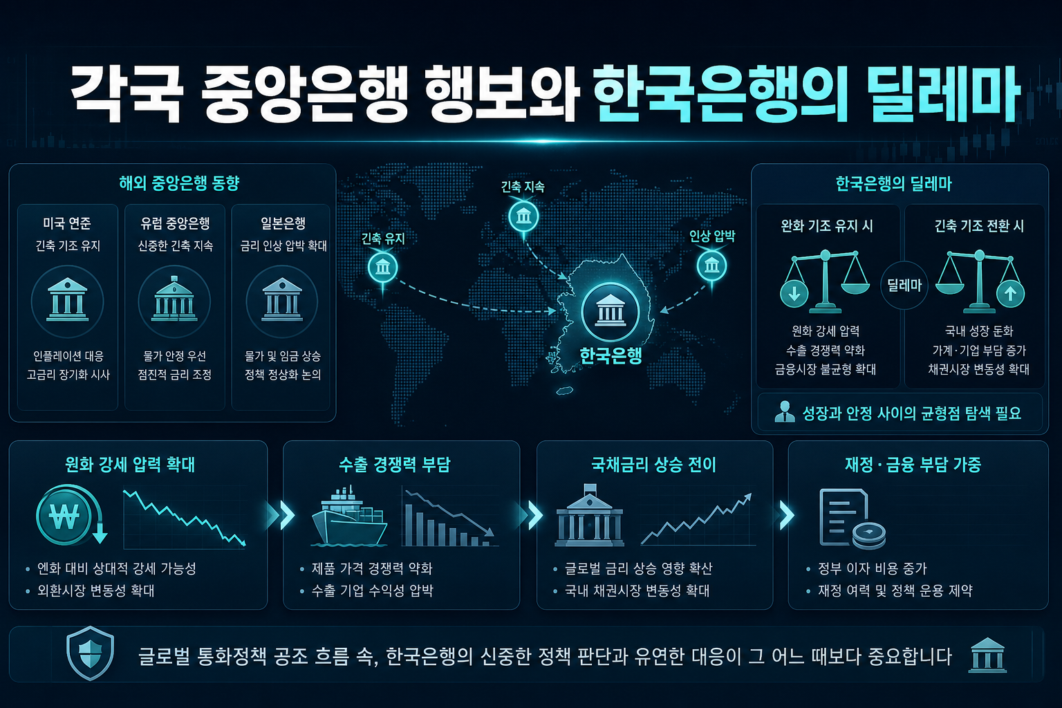 각국 중앙은행 행보와 한국은행의 딜레마