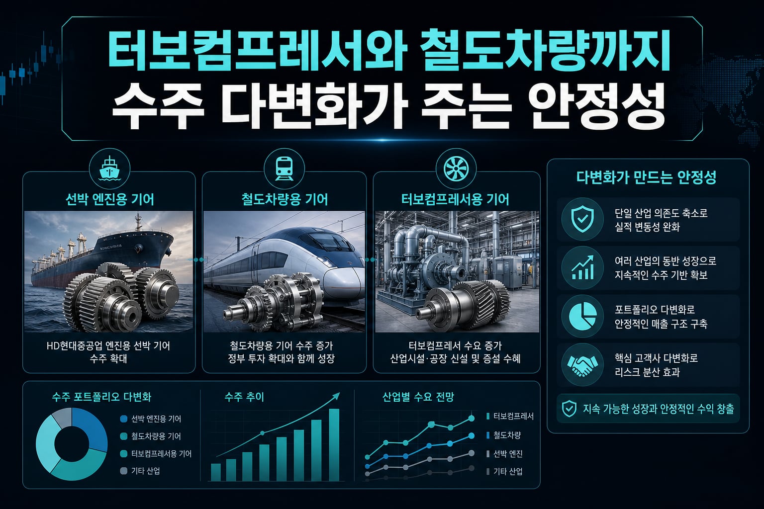 터보컴프레서와 철도차량까지, 수주 다변화가 주는 안정성