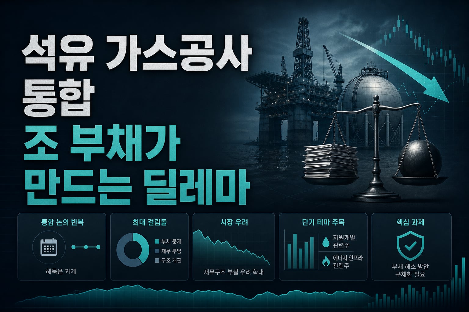 석유·가스공사 통합, 20조 부채가 만드는 딜레마