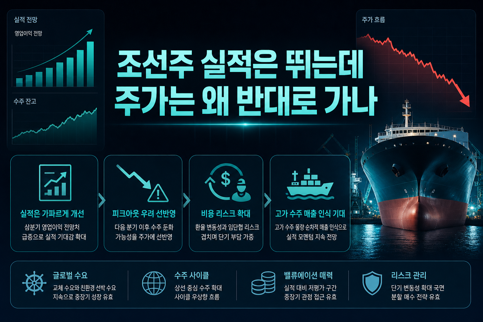 조선주 실적은 뛰는데 주가는 왜 반대로 가나