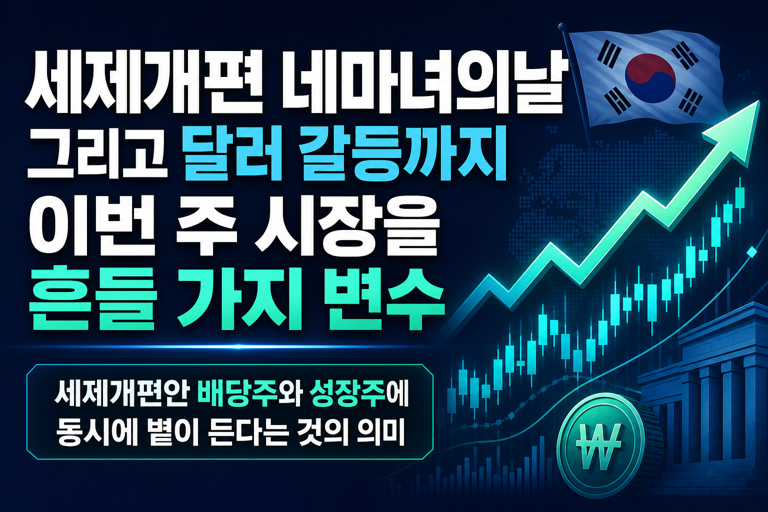세제개편, 네마녀의날, 그리고 달러 갈등까지…이번 주 시장을 흔들 4가지 변수