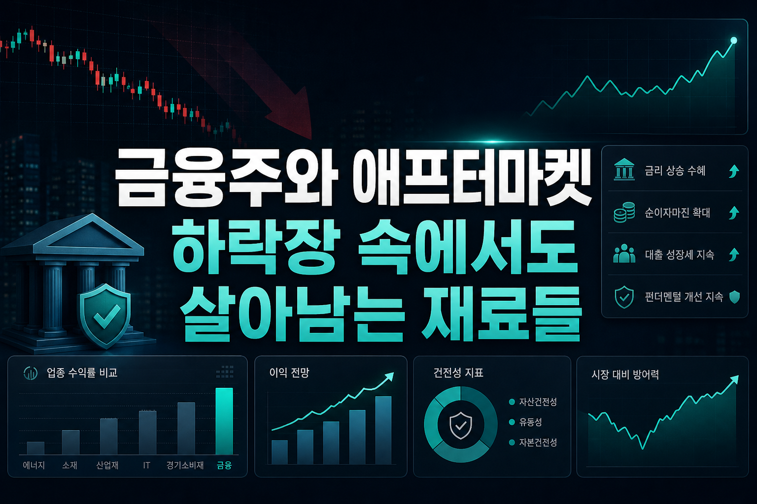 금융주와 애프터마켓, 하락장 속에서도 살아남는 재료들