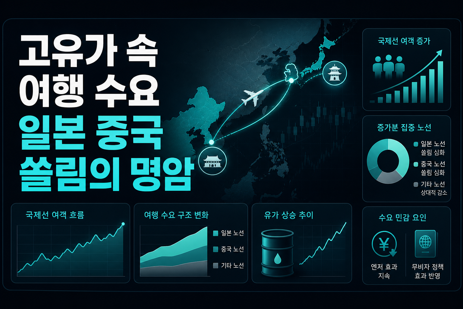고유가 속 여행 수요, 일본·중국 쏠림의 명암