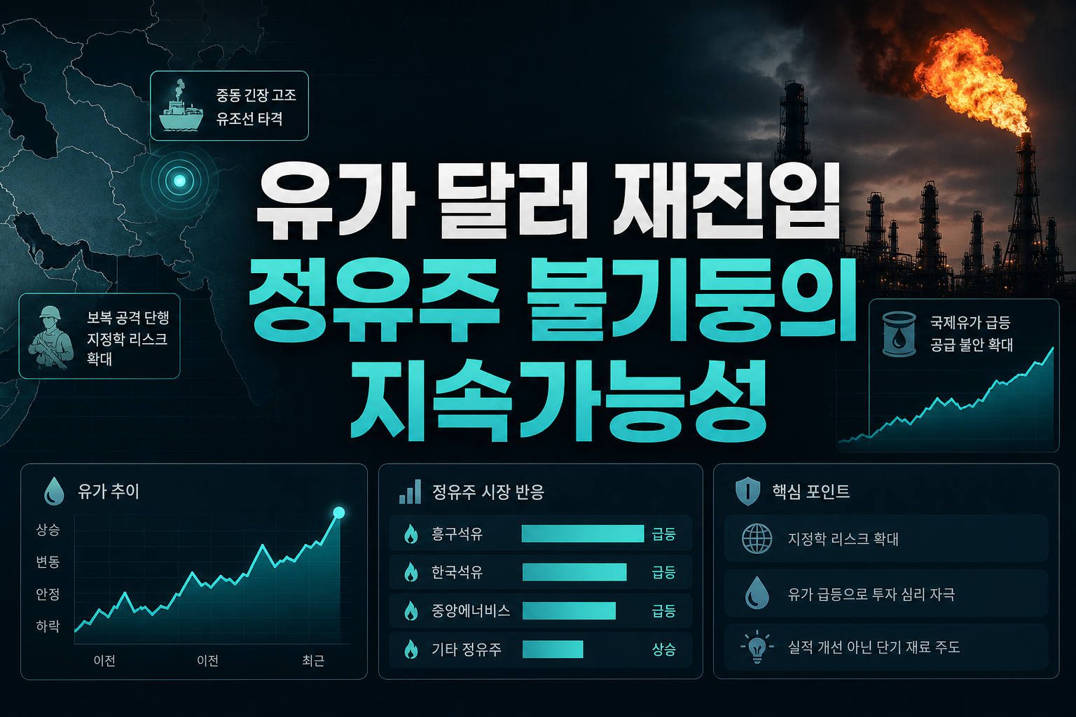 유가 100달러 재진입, 정유주 불기둥의 지속가능성