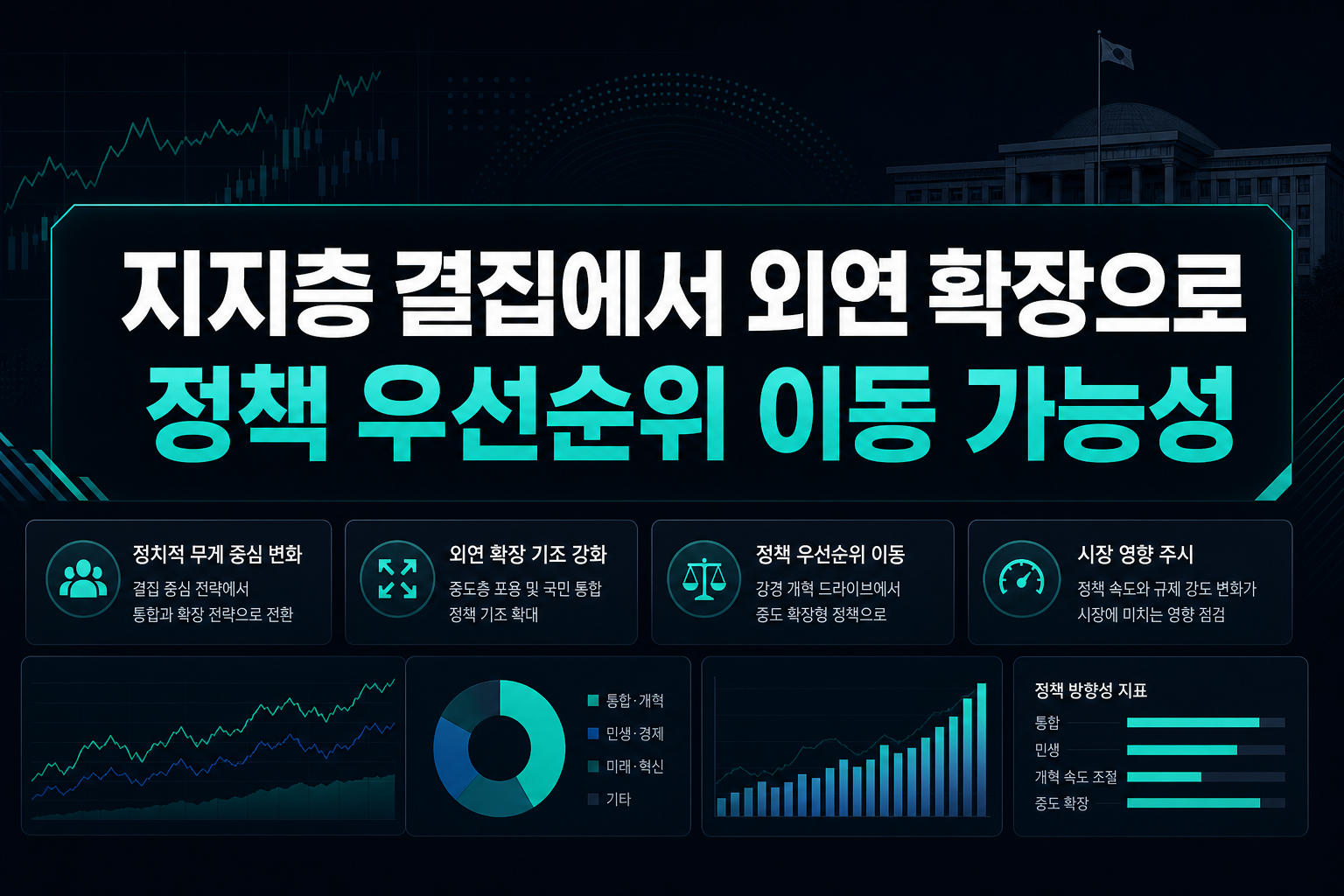 지지층 결집에서 외연 확장으로, 정책 우선순위 이동 가능성