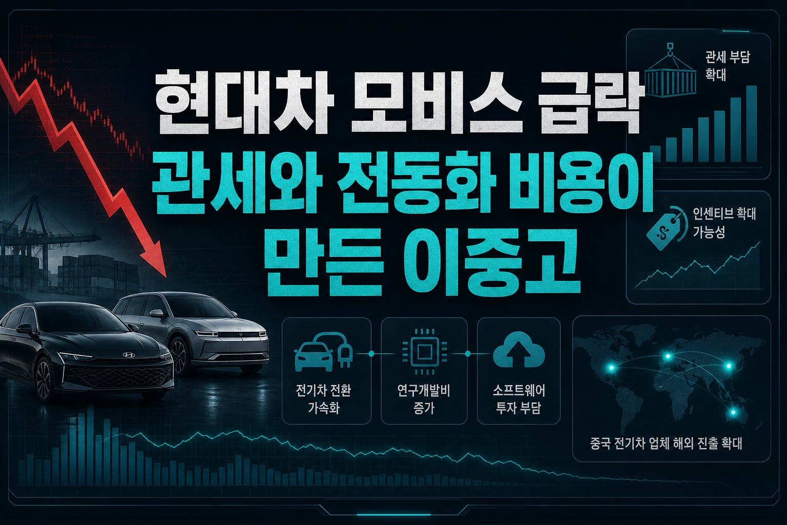 현대차·모비스 급락, 관세와 전동화 비용이 만든 이중고