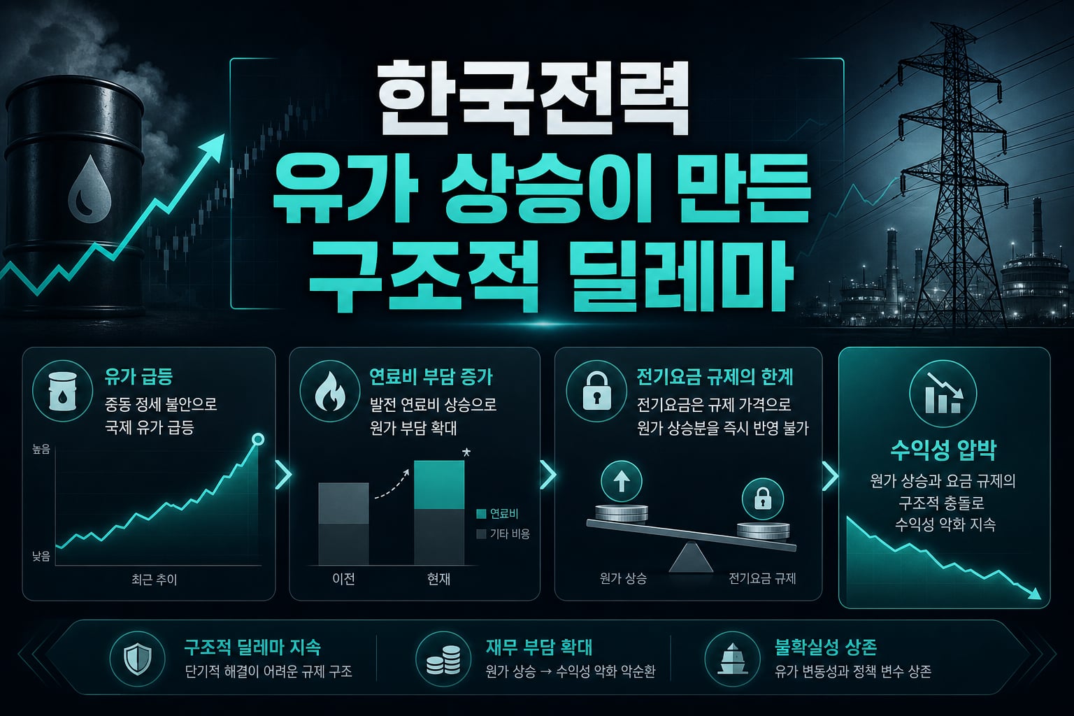 한국전력, 유가 상승이 만든 구조적 딜레마