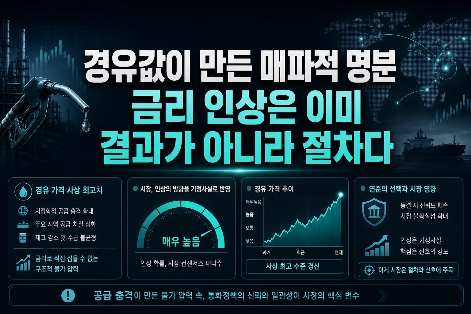 경유값이 만든 매파적 명분, 금리 인상은 이미 결과가 아니라 절차다