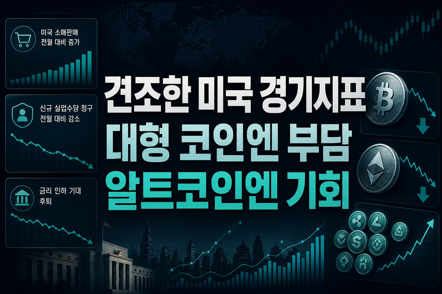 견조한 미국 경기지표, 대형 코인엔 부담·알트코인엔 기회