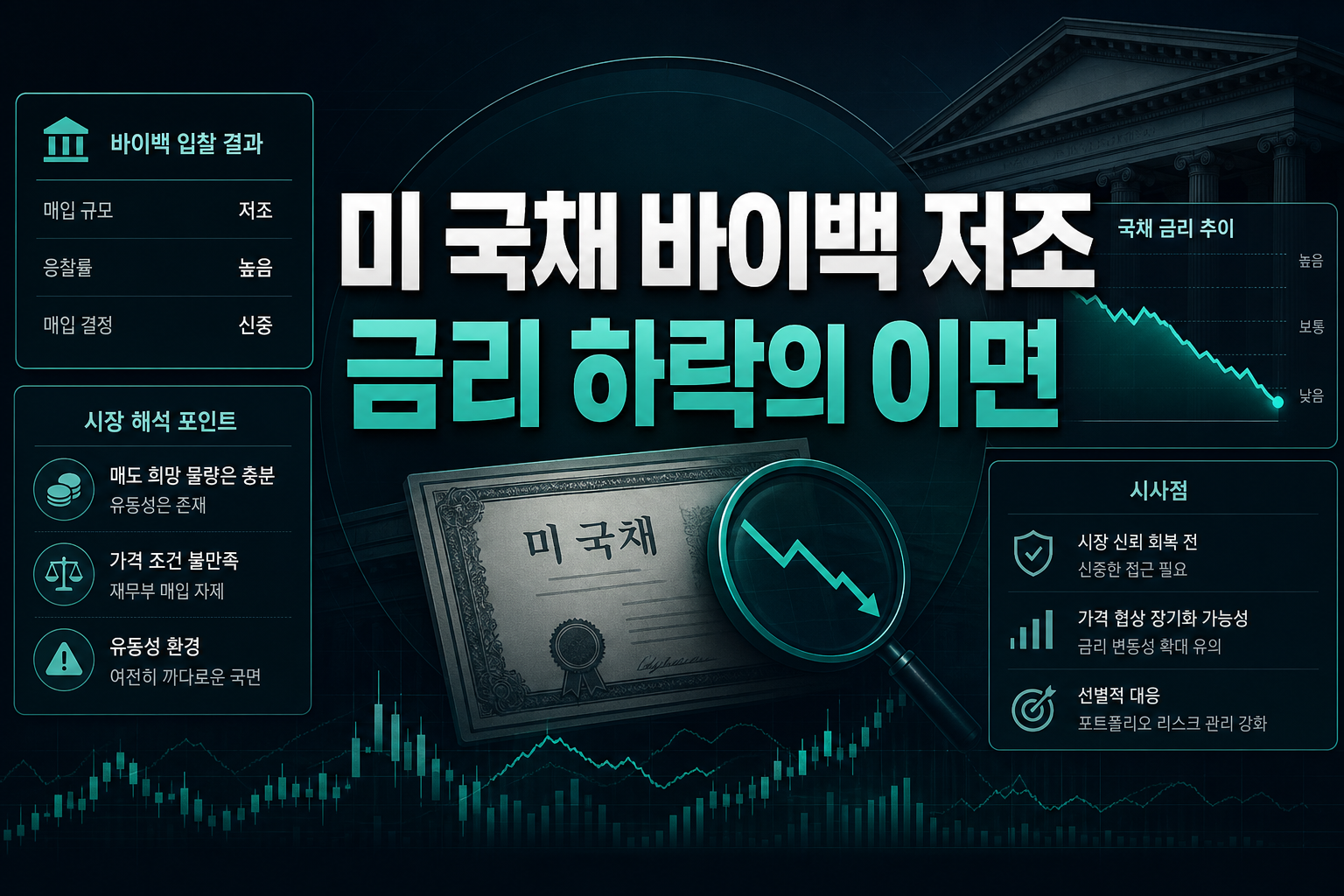 미 국채 바이백 저조, 금리 하락의 이면