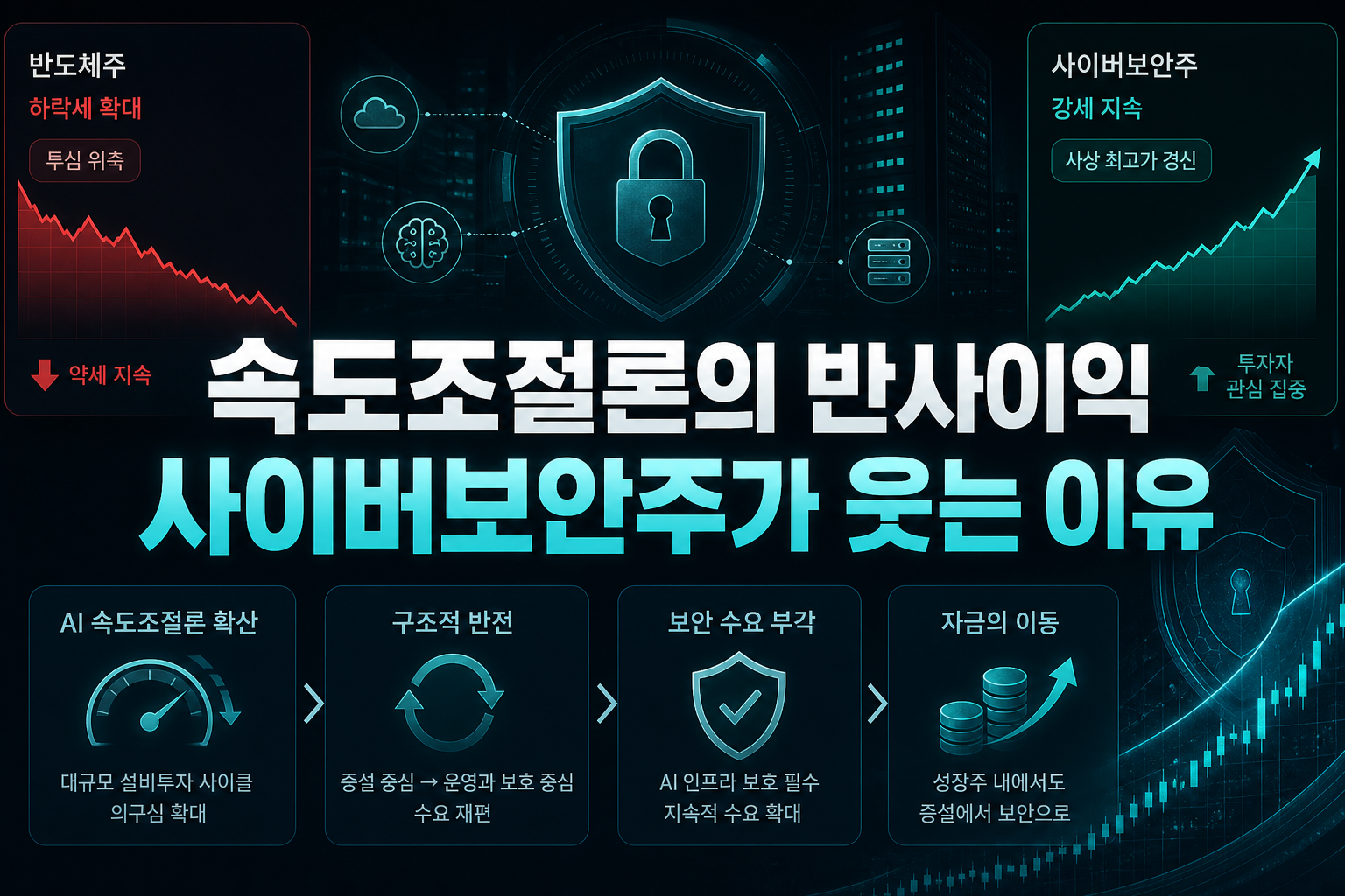 AI 속도조절론의 반사이익, 사이버보안주가 웃는 이유