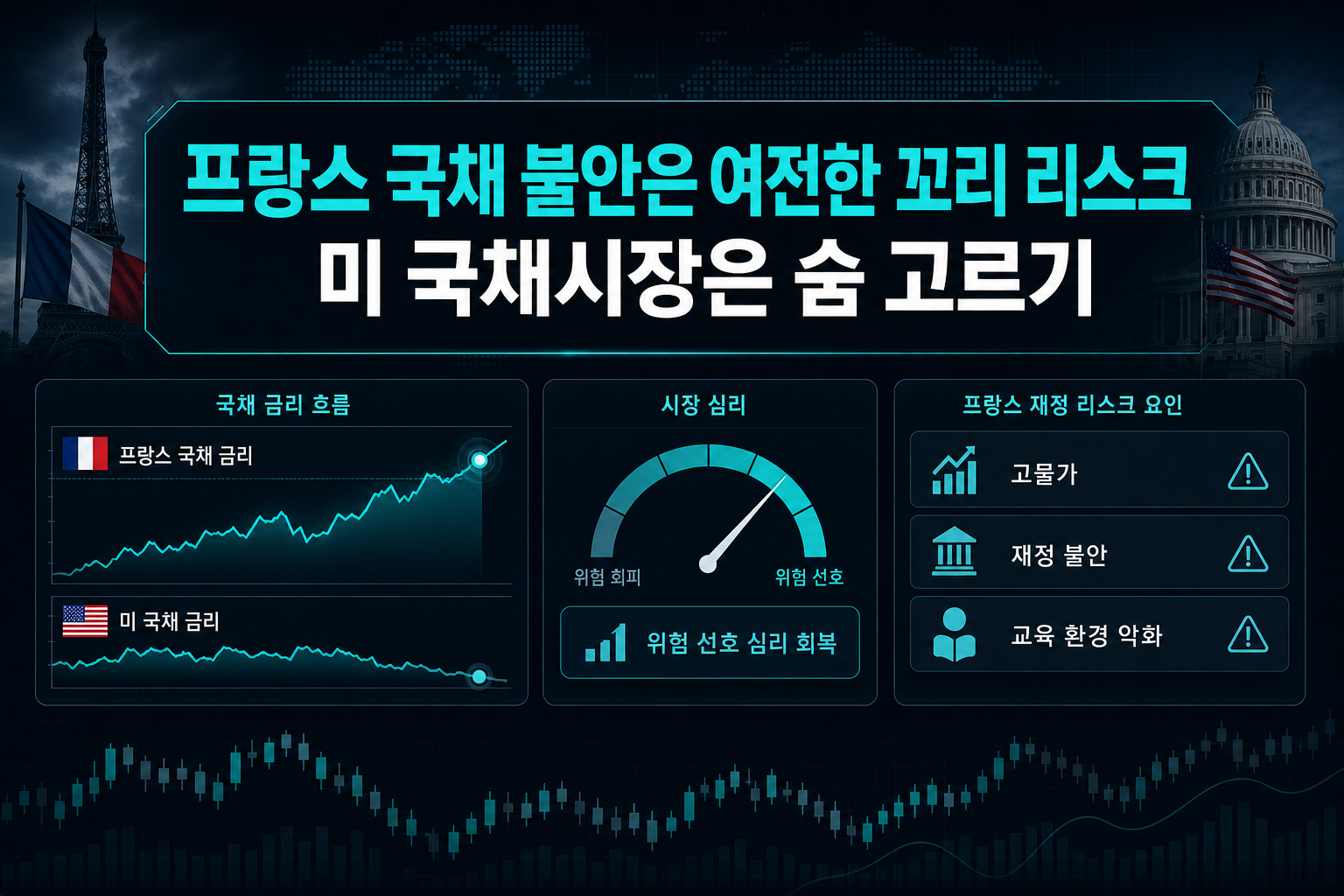 프랑스 국채 불안은 여전한 꼬리 리스크, 미 국채시장은 숨 고르기