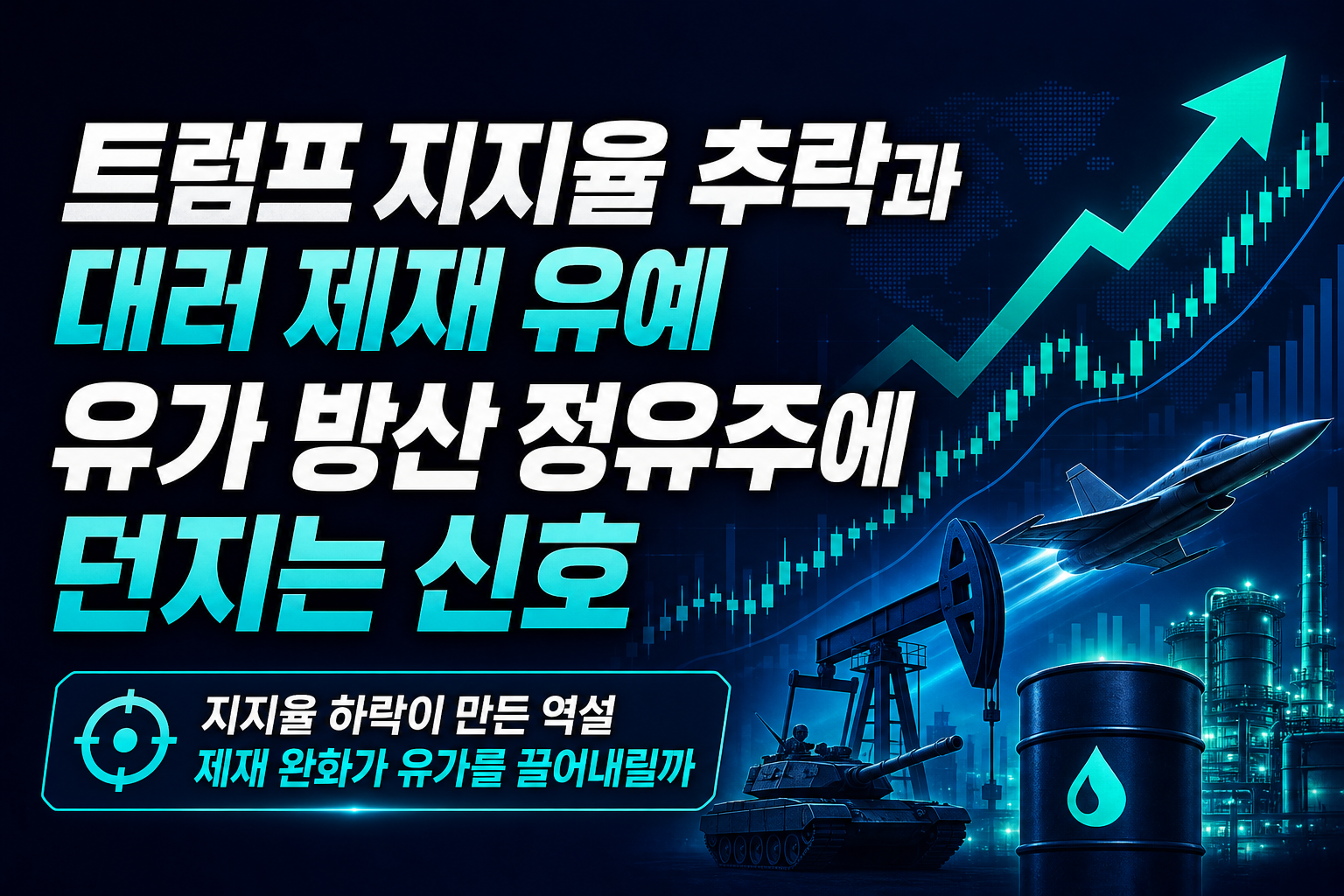 트럼프 지지율 33% 추락과 대러 제재 유예, 유가·방산·정유주에 던지는 신호
