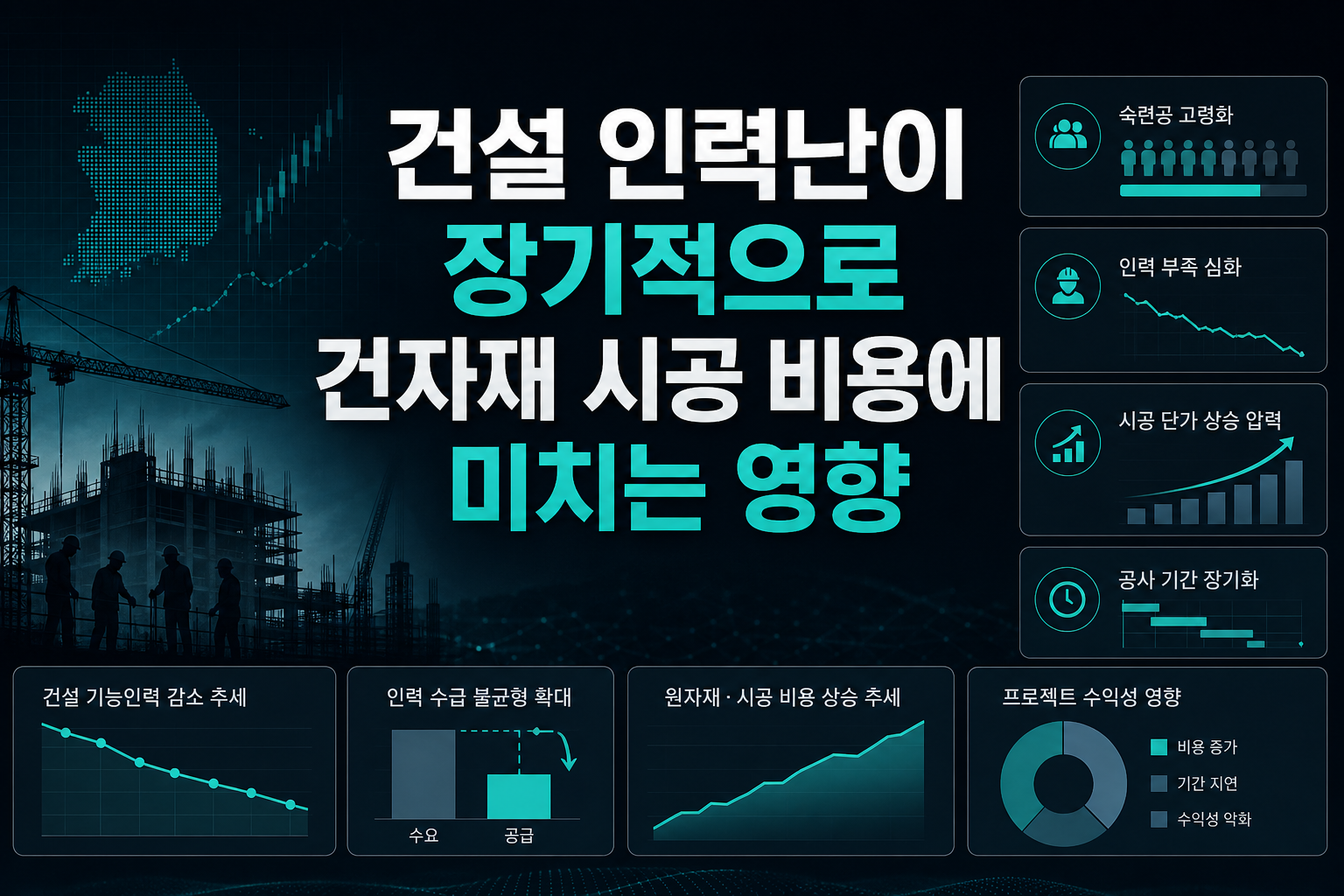 건설 인력난이 장기적으로 건자재·시공 비용에 미치는 영향